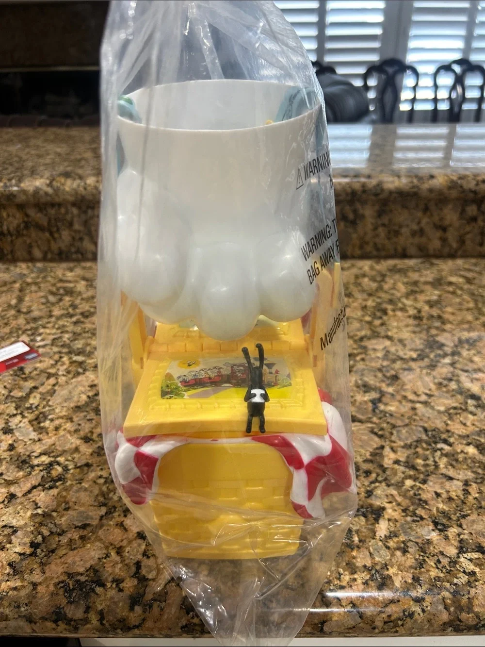 Disney White Feed Cup with Yellow Picnic Basket and Light Blue Strap